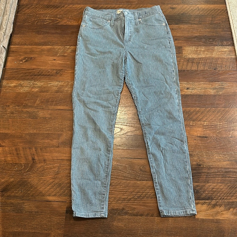 EUC Madewell Stripe Denim Mid Rise 29